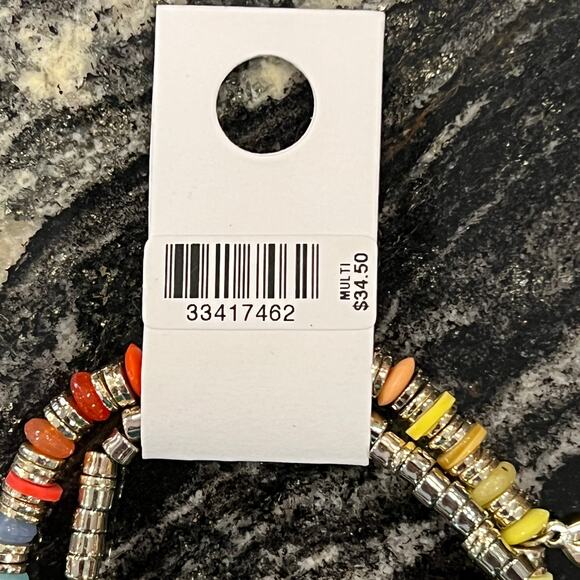 NWT LOFT Rainbow & Gold Pride Beaded Bracelet - Set of 2 Bracelets - Picture 5 of 10